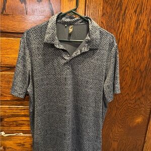 adidas Gray Herringbone Polo Shirt